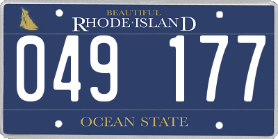 RI license plate 049177