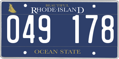 RI license plate 049178