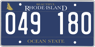 RI license plate 049180