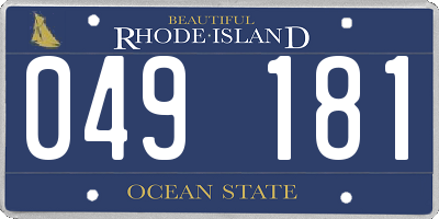 RI license plate 049181