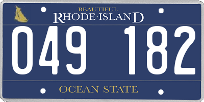 RI license plate 049182