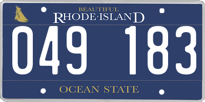 RI license plate 049183