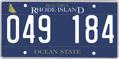 RI license plate 049184