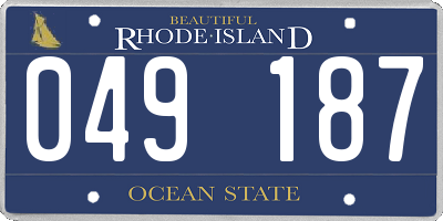 RI license plate 049187