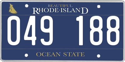 RI license plate 049188