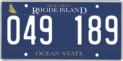 RI license plate 049189