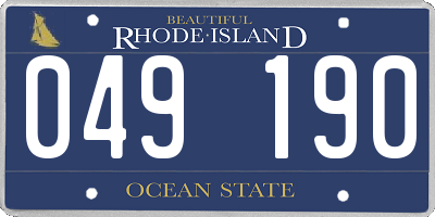 RI license plate 049190