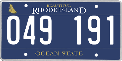 RI license plate 049191