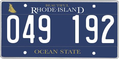 RI license plate 049192