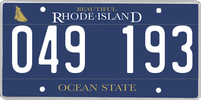 RI license plate 049193