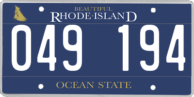 RI license plate 049194