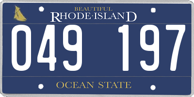 RI license plate 049197