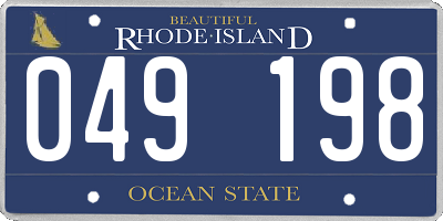 RI license plate 049198