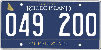 RI license plate 049200