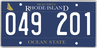 RI license plate 049201