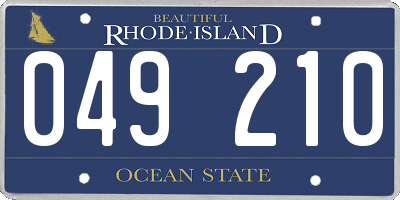 RI license plate 049210