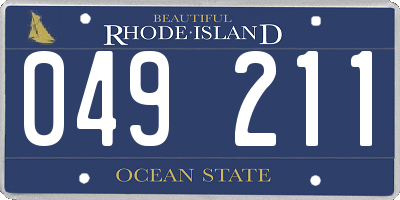 RI license plate 049211