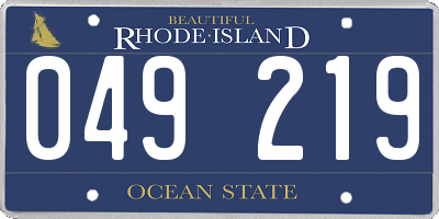 RI license plate 049219