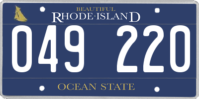 RI license plate 049220