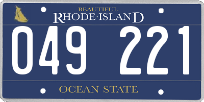RI license plate 049221
