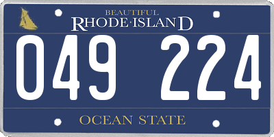 RI license plate 049224