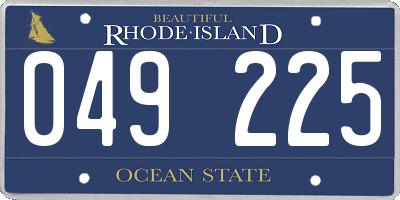 RI license plate 049225