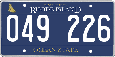 RI license plate 049226