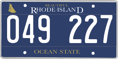 RI license plate 049227