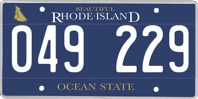 RI license plate 049229