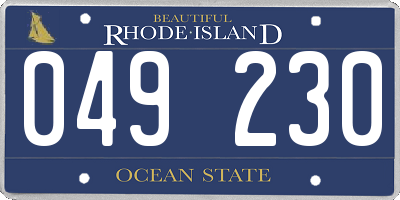 RI license plate 049230