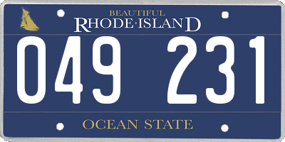 RI license plate 049231