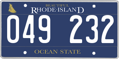 RI license plate 049232