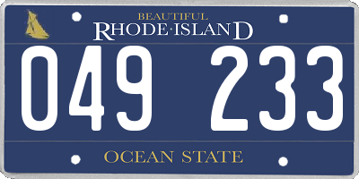 RI license plate 049233