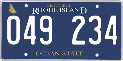 RI license plate 049234