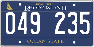RI license plate 049235