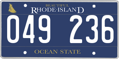 RI license plate 049236