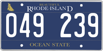 RI license plate 049239