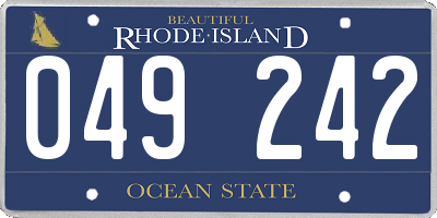 RI license plate 049242