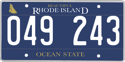 RI license plate 049243