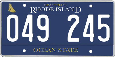 RI license plate 049245