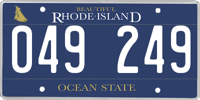 RI license plate 049249