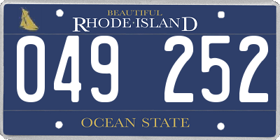 RI license plate 049252