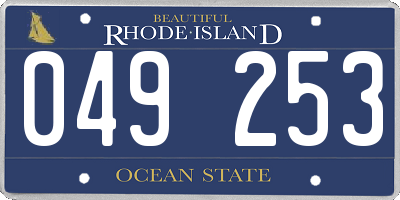 RI license plate 049253