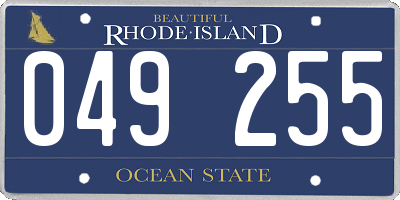 RI license plate 049255