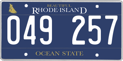 RI license plate 049257