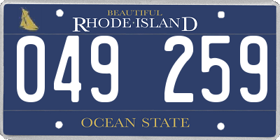 RI license plate 049259