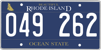 RI license plate 049262