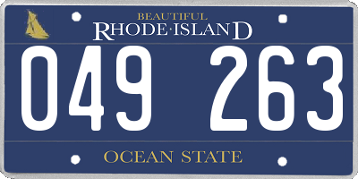 RI license plate 049263
