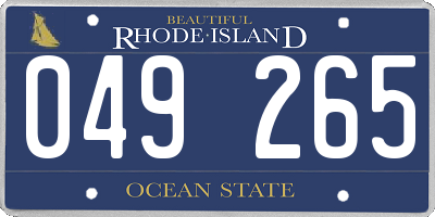 RI license plate 049265