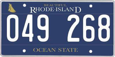 RI license plate 049268